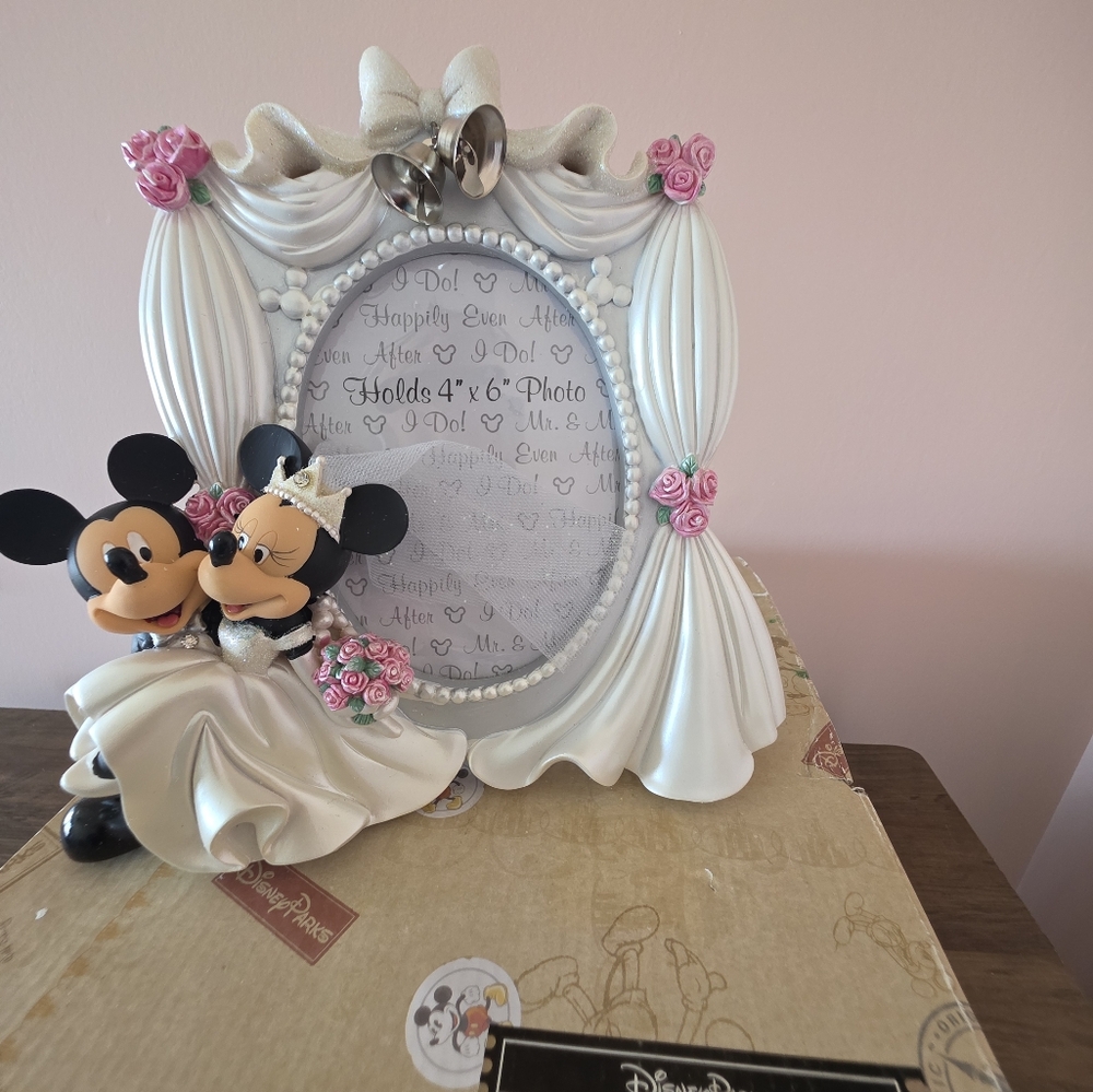 Disney Princess Wedding Photo Frame - White and Pink